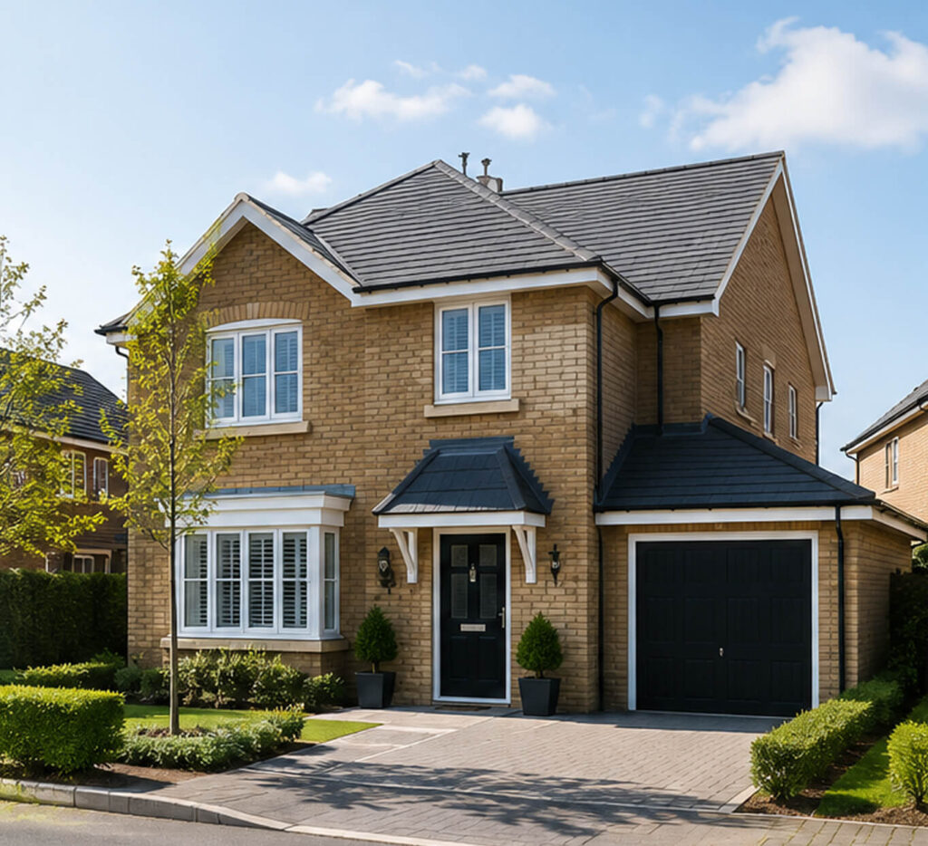 A smart, modern 4-bedroom detached house with a driveway